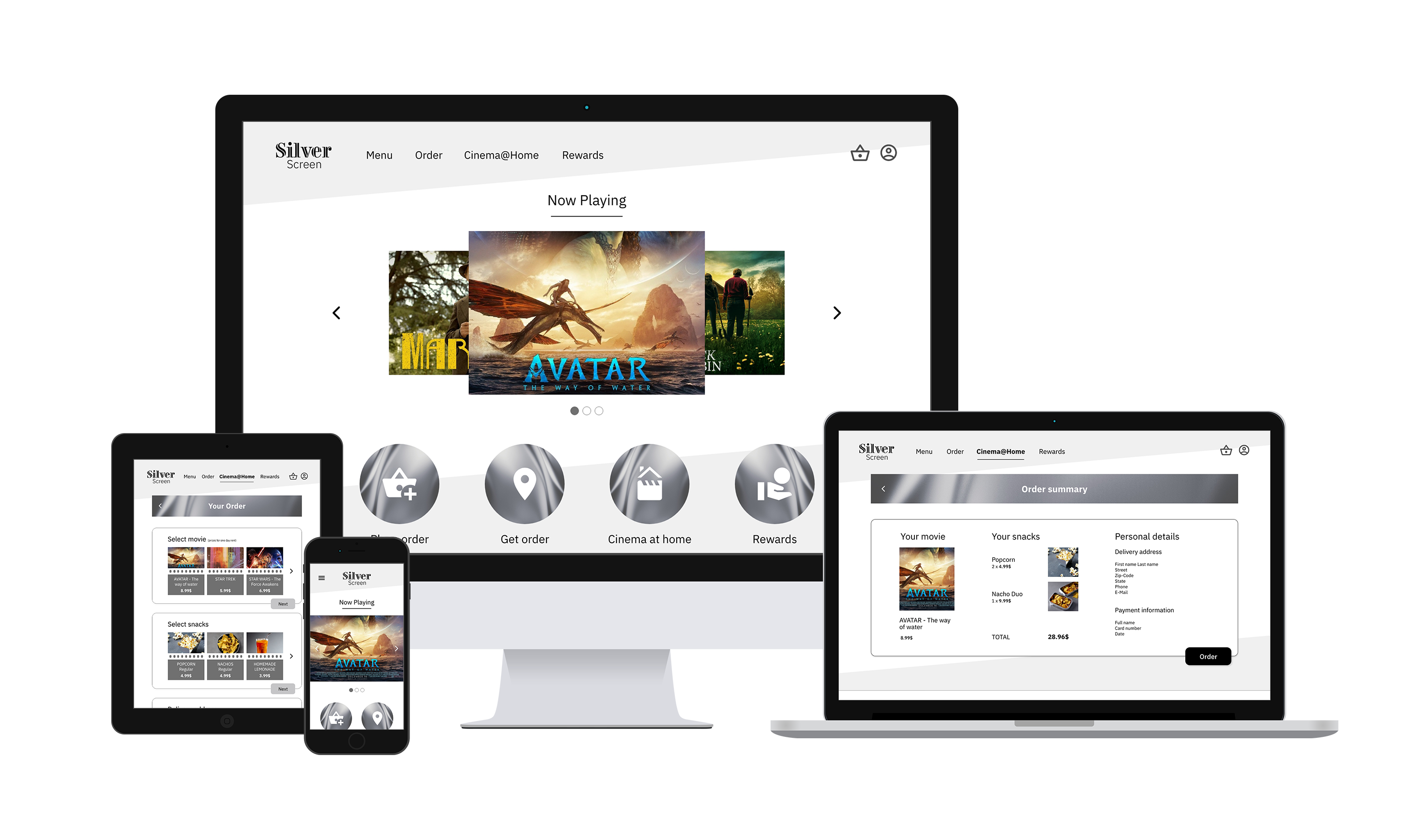 responsive website for silver screen